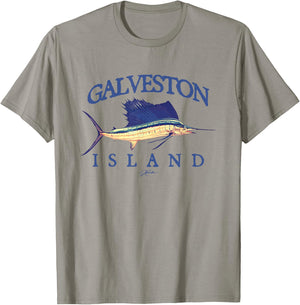 JCombs: Galveston Island, TX, Vintage Sailfish T-Shirt - T-Shirt | Sand