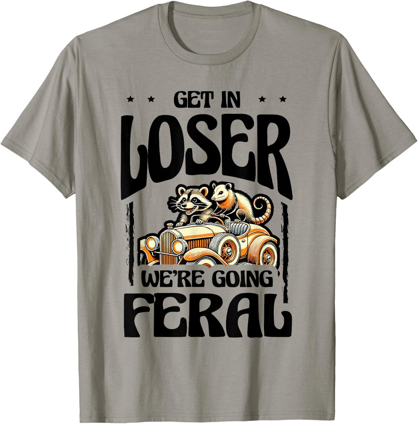 Feral Raccoon Girl Vintage Meme Summer Day Halloween T-Shirt - T-Shirt | Sand