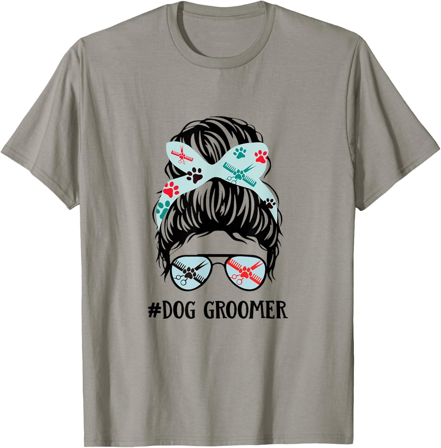 Dog Groomer Gift: Paw Print for Dog Lovers T-Shirt - T-Shirt | Sand