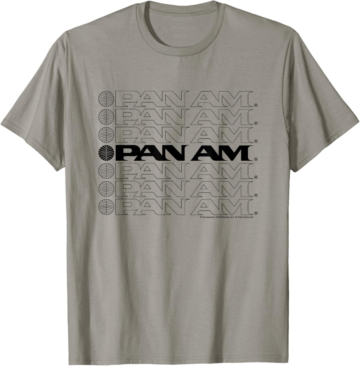 Pan Am Text Logo Cascade T-Shirt - T-Shirt | Sand