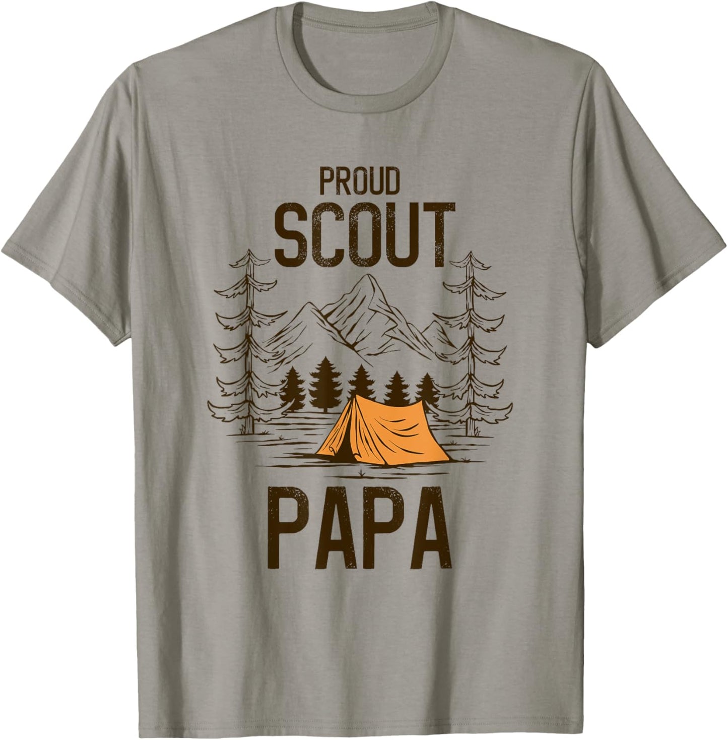 Proud Scout Papa Camping Scout Leader Adventure Travel T-Shirt - T-Shirt | Sand