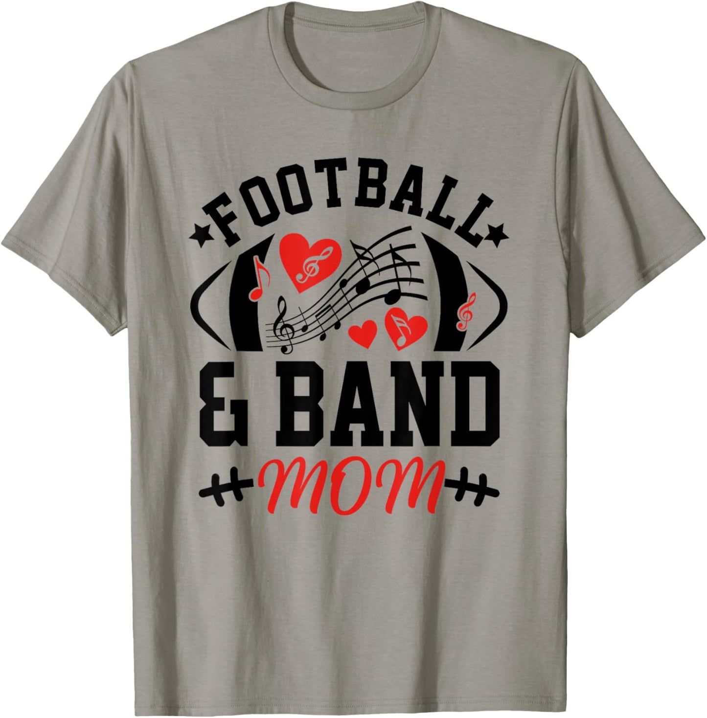 Football and Band Mom Cheer Band Marching Band Show Game Day T-Shirt - T-Shirt | Sand