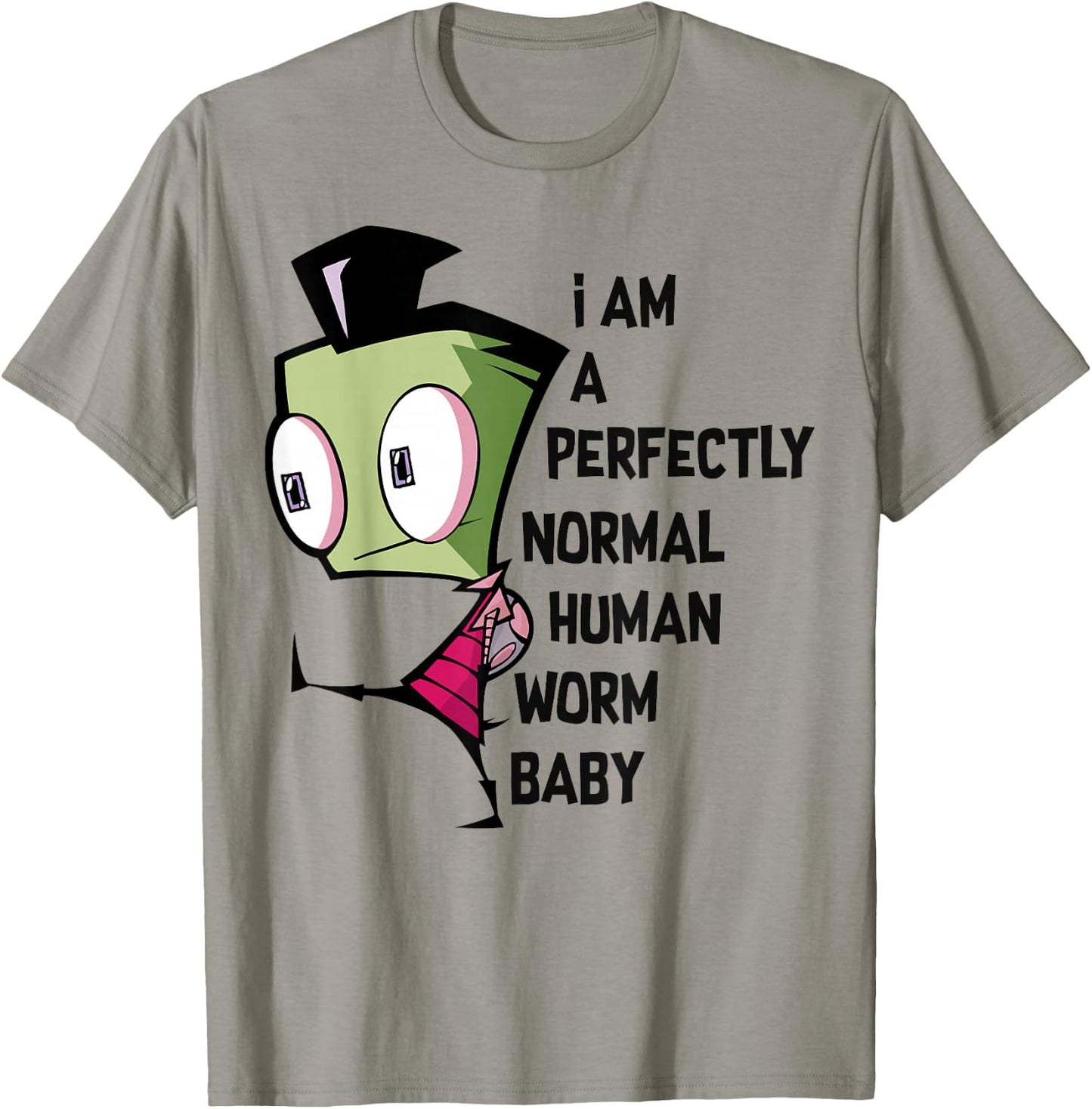 Invader Zim Perfectly Normal Human Text T-Shirt - T-Shirt | Sand