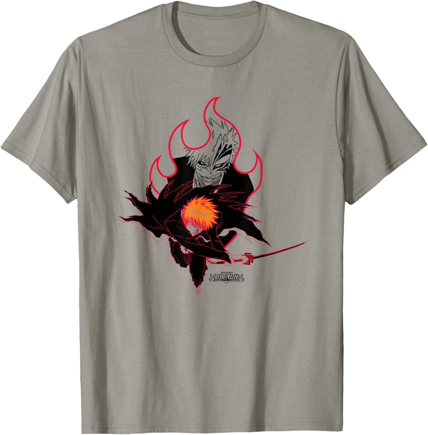 Bleach Ichigo Flame Outline Hallow Transform Anime T-Shirt - T-Shirt | Sand