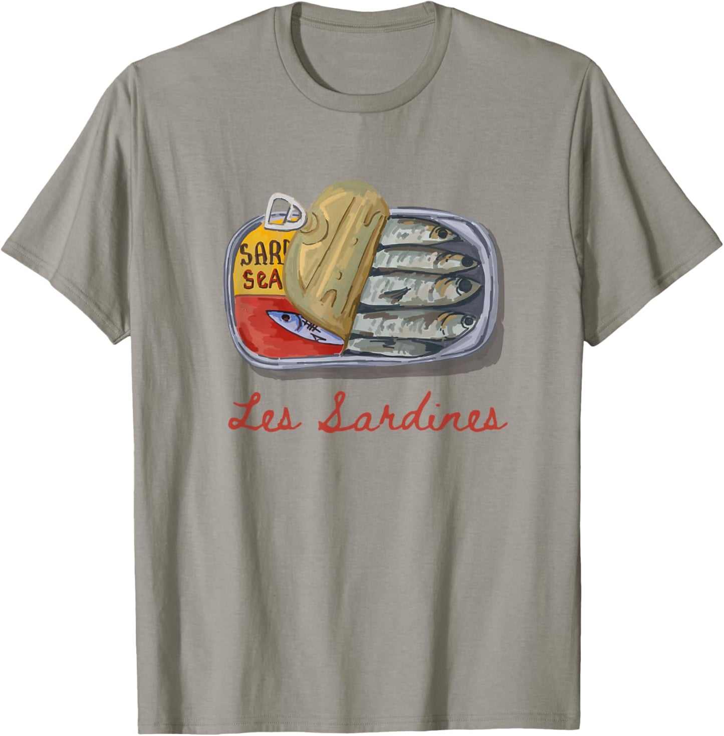 Les sardines fisherman aesthetic coastal sardine fish T-Shirt - T-Shirt | Sand