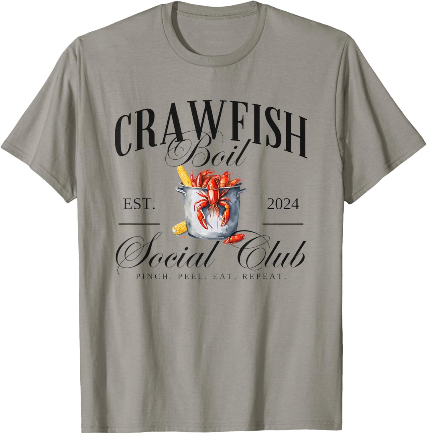 Vintage Crawfish Boil Social Club Pinch Peel Eat Repeat T-Shirt - T-Shirt | Sand