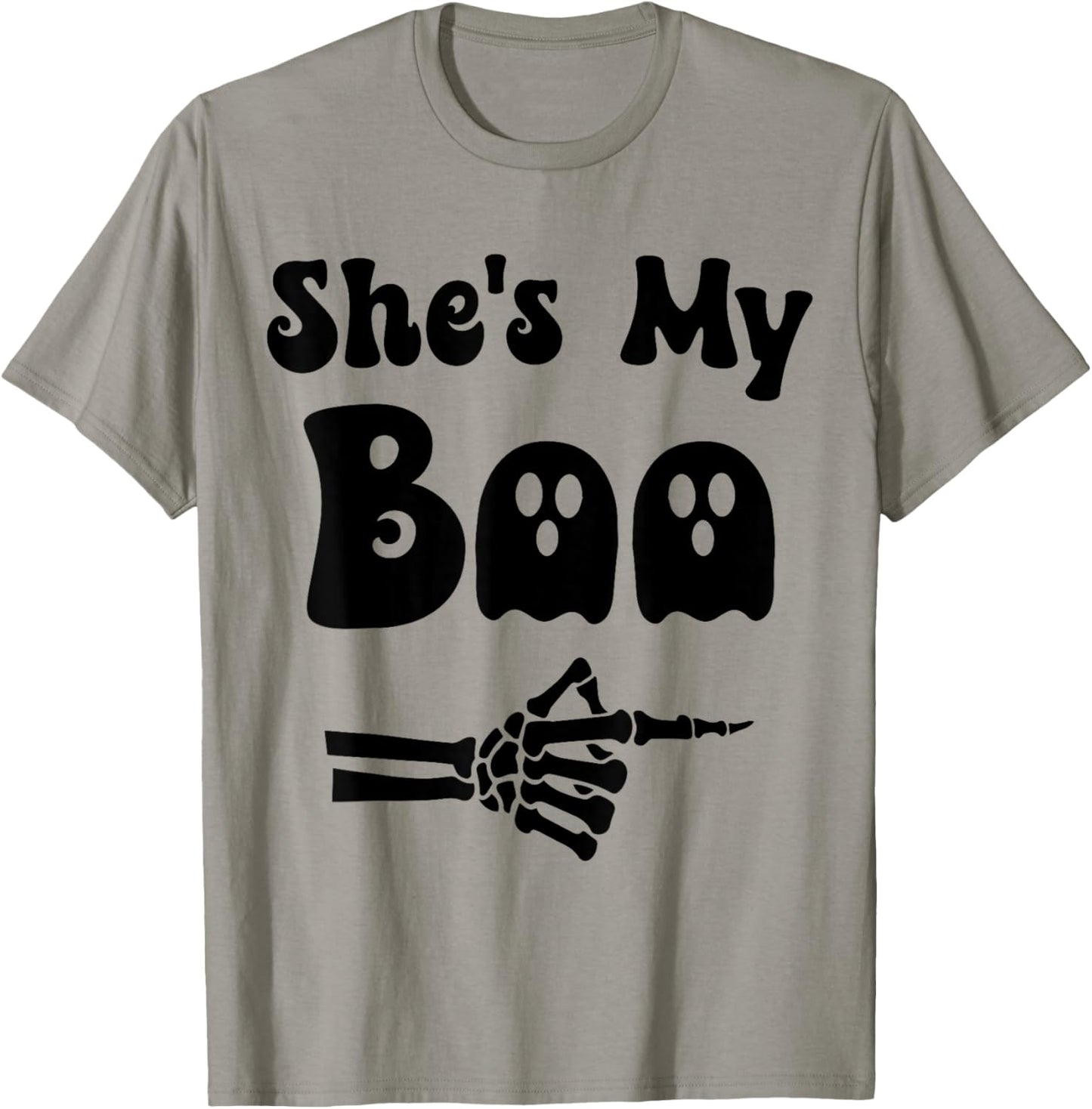 She's My Boo Matching Halloween Pajama Couples He's My Boo T-Shirt - T-Shirt | Sand