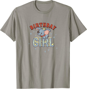 Disney Dumbo Birthday Girl Cute Flying Portrait T-Shirt - T-Shirt | Sand