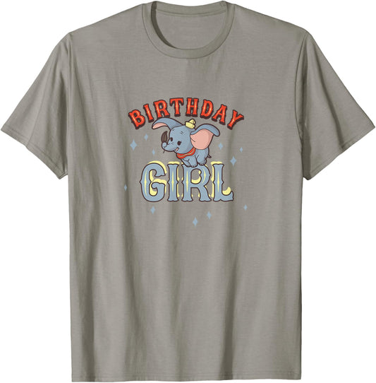 Disney Dumbo Birthday Girl Cute Flying Portrait T-Shirt - T-Shirt | Sand