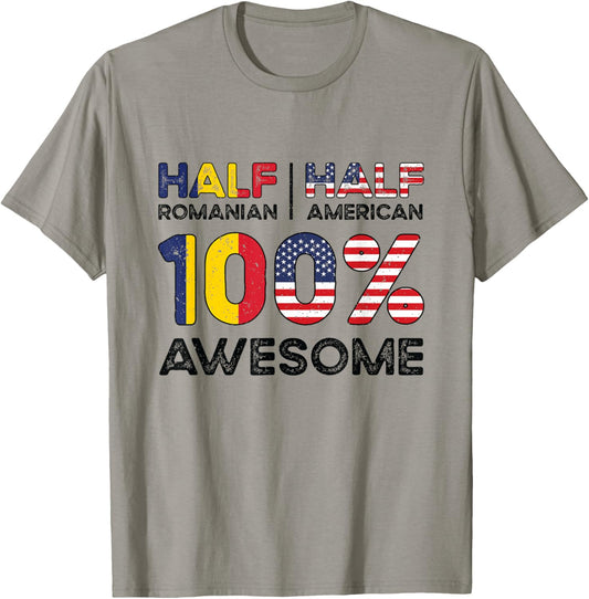 Romanian American Patriot USA Grown Romania US Flag T-Shirt - T-Shirt | Sand