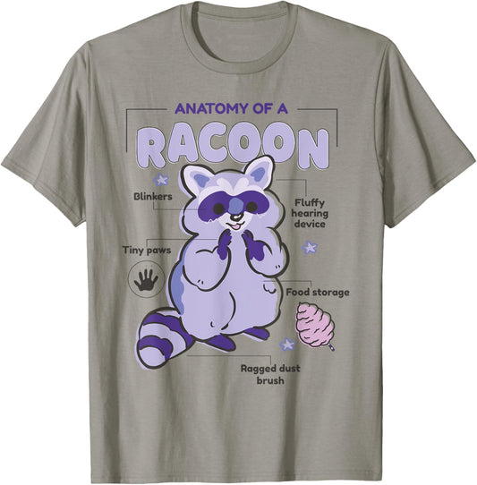 Anatomy Of A Racoon T-Shirt - T-Shirt | Sand