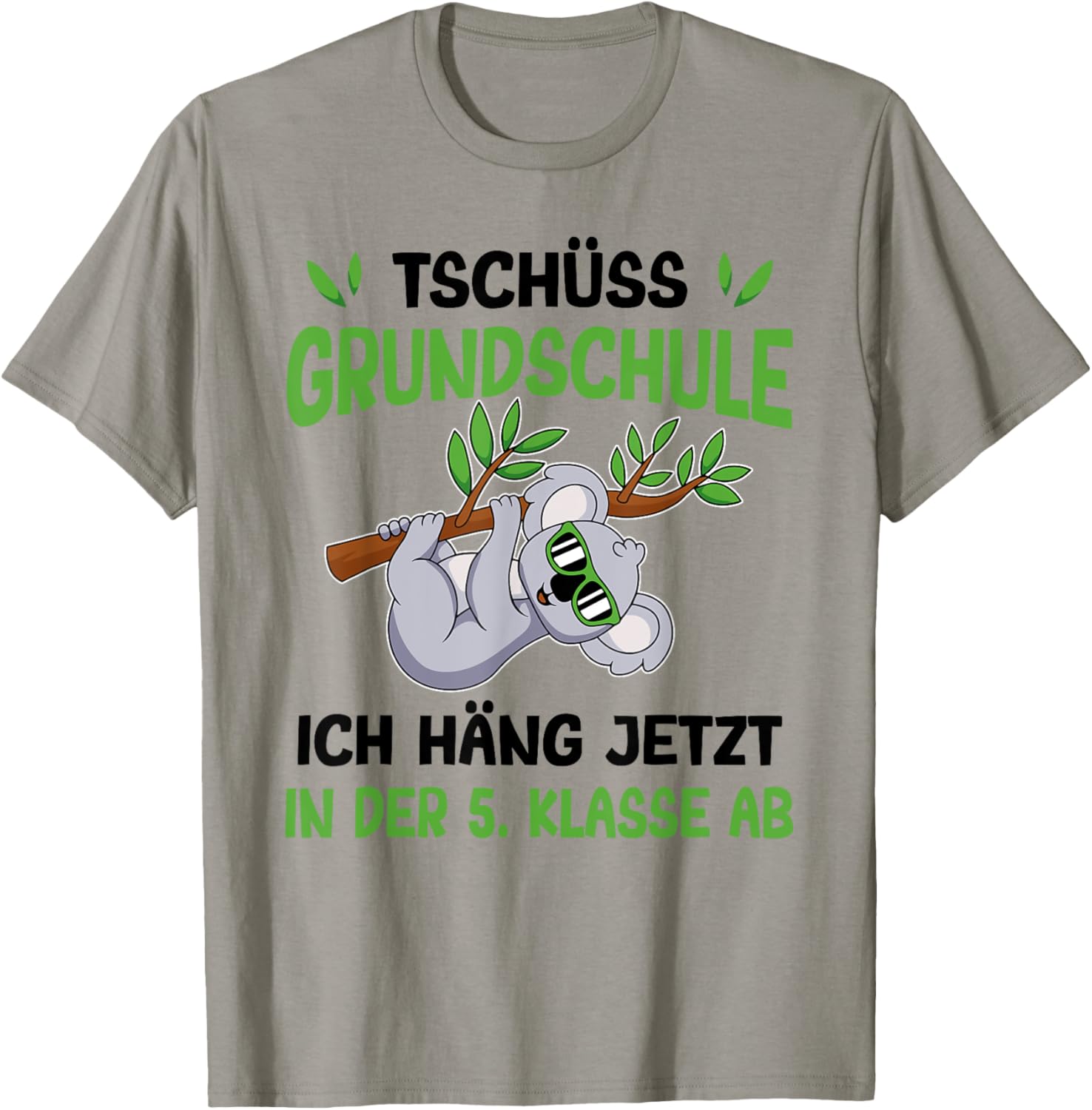 Schulkind Koala Tschüss Grundschule häng in der 5. Klasse T-Shirt - T-Shirt | Sand