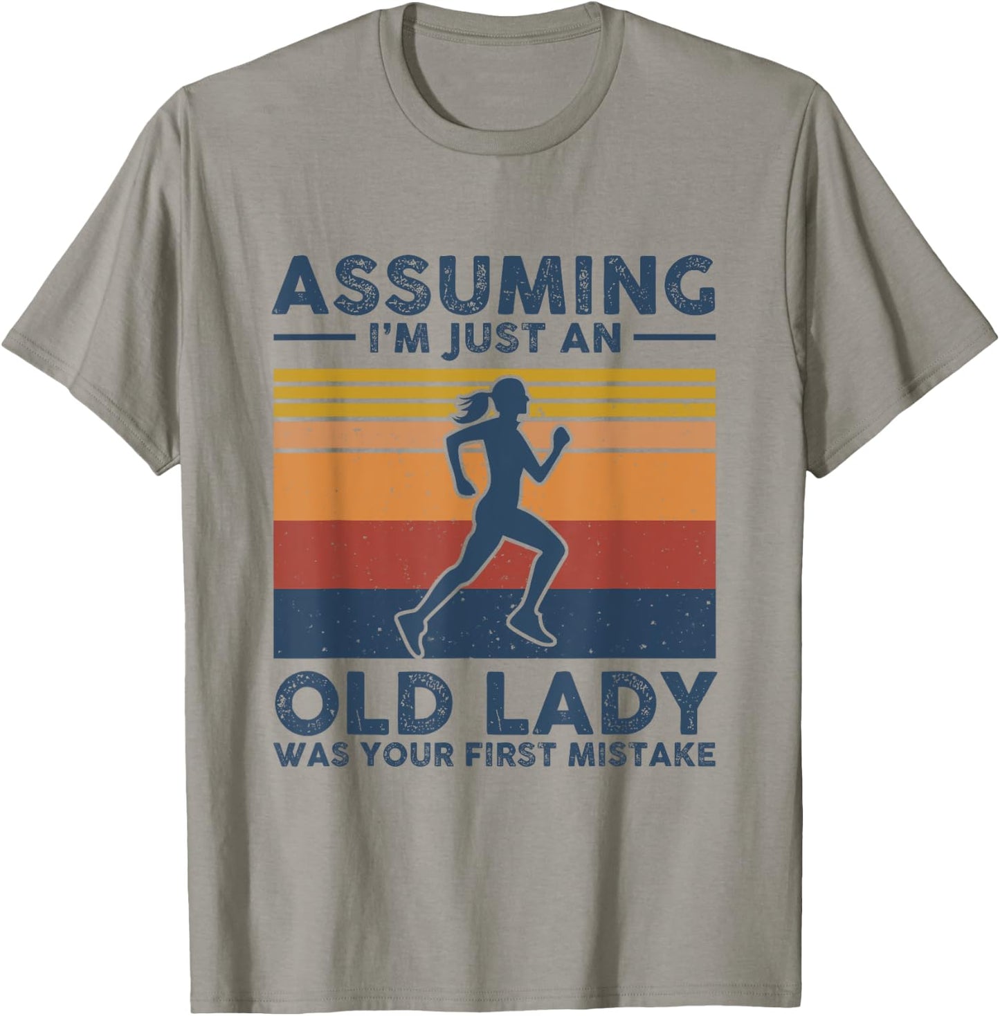 Assuming I'm Just An Old Lady Running Vintage T-Shirt - T-Shirt | Sand