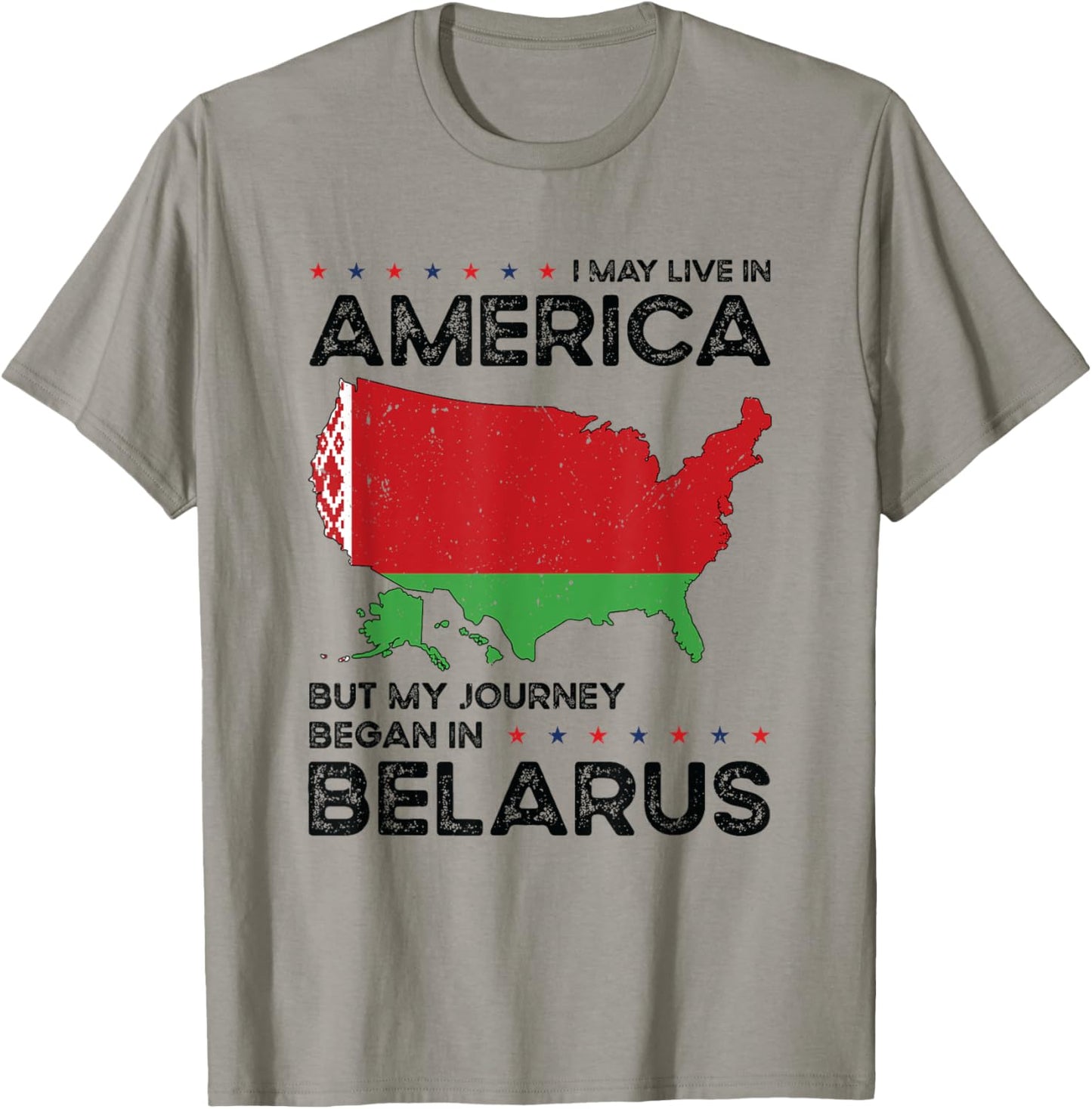 Belarusian American Patriot USA Grown Belarus US Flag T-Shirt - T-Shirt | Sand