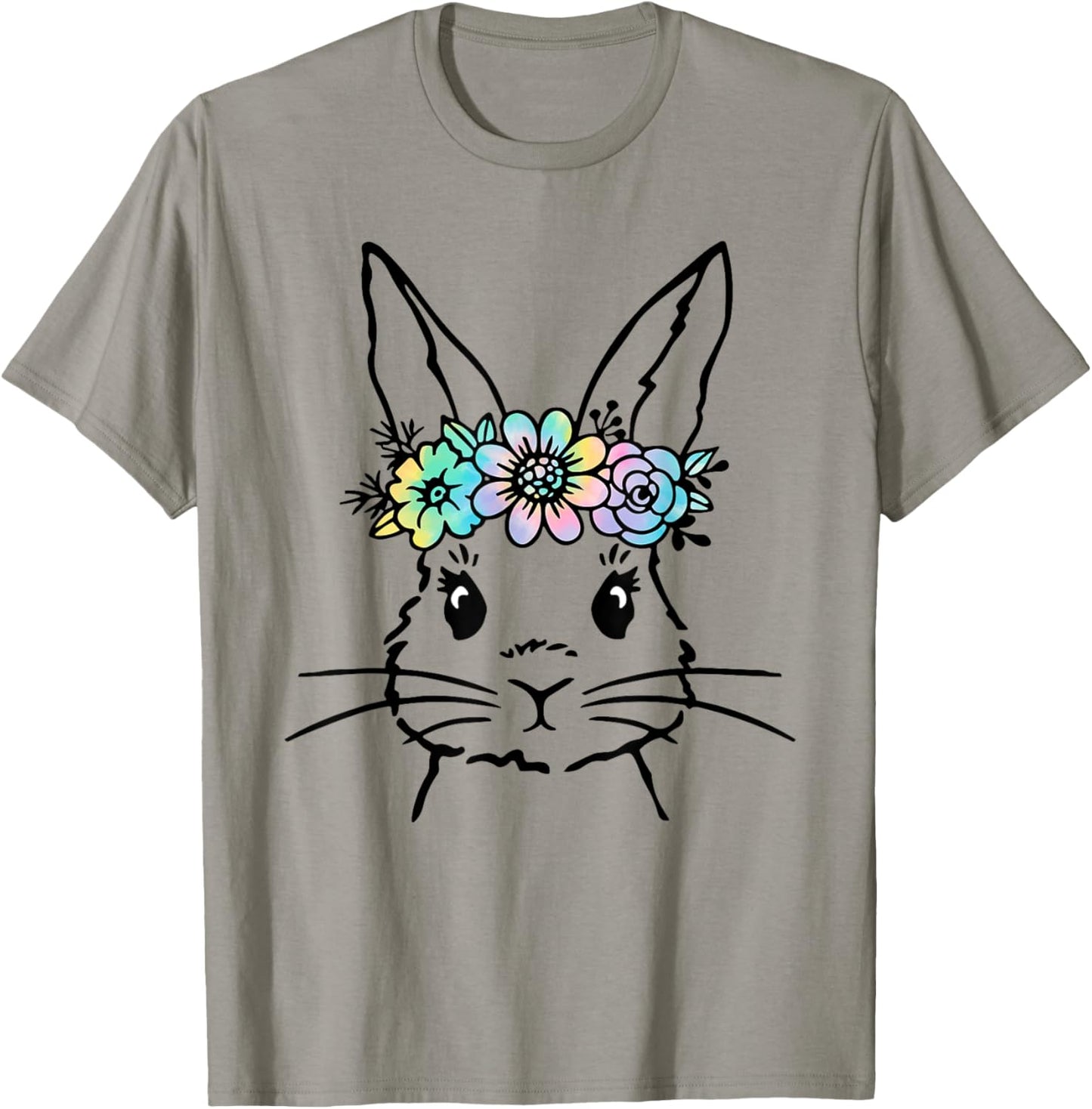 Cute Bunny Face Tie Dye Rabbit Easter Day Women Girls Kids T-Shirt - T-Shirt | Sand