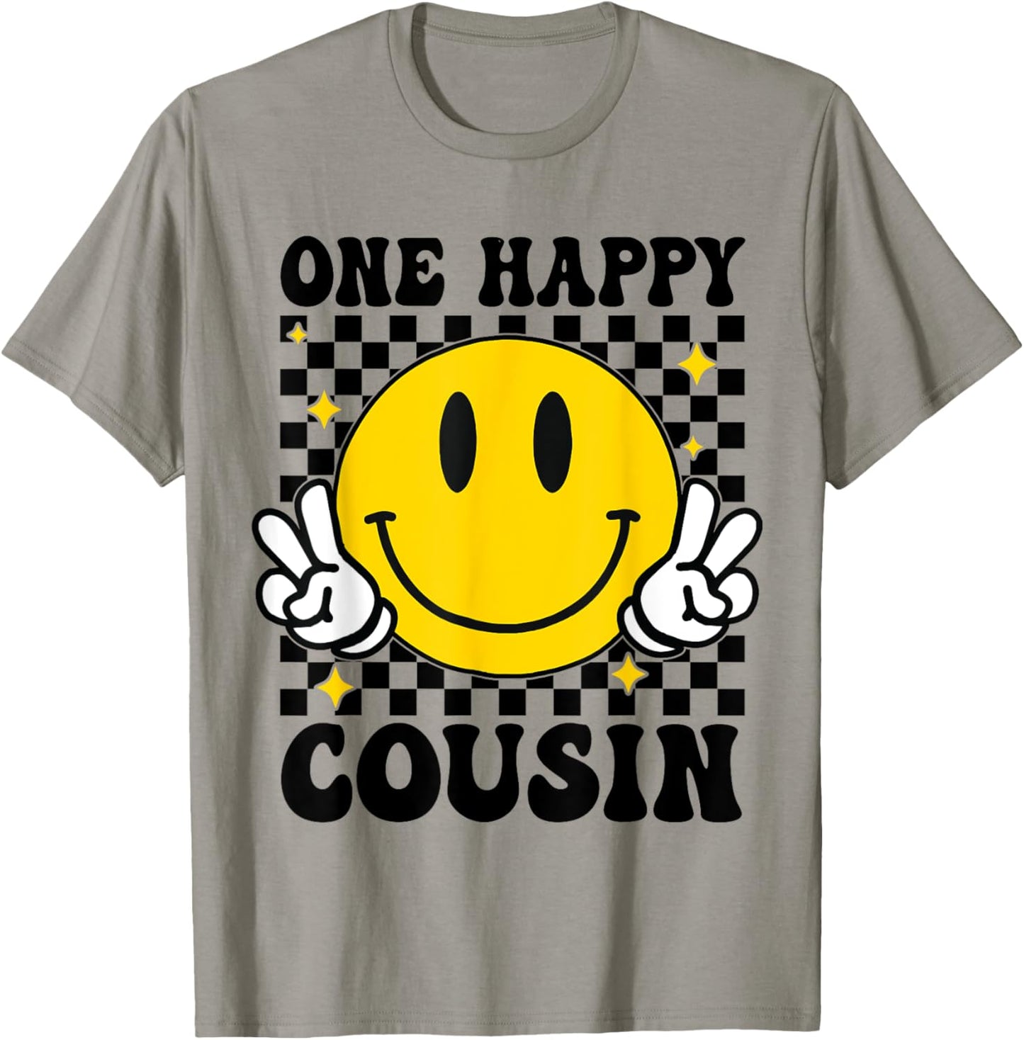 One Happy Dude Cousin happy face 1st Birthday Family T-Shirt - T-Shirt | Sand