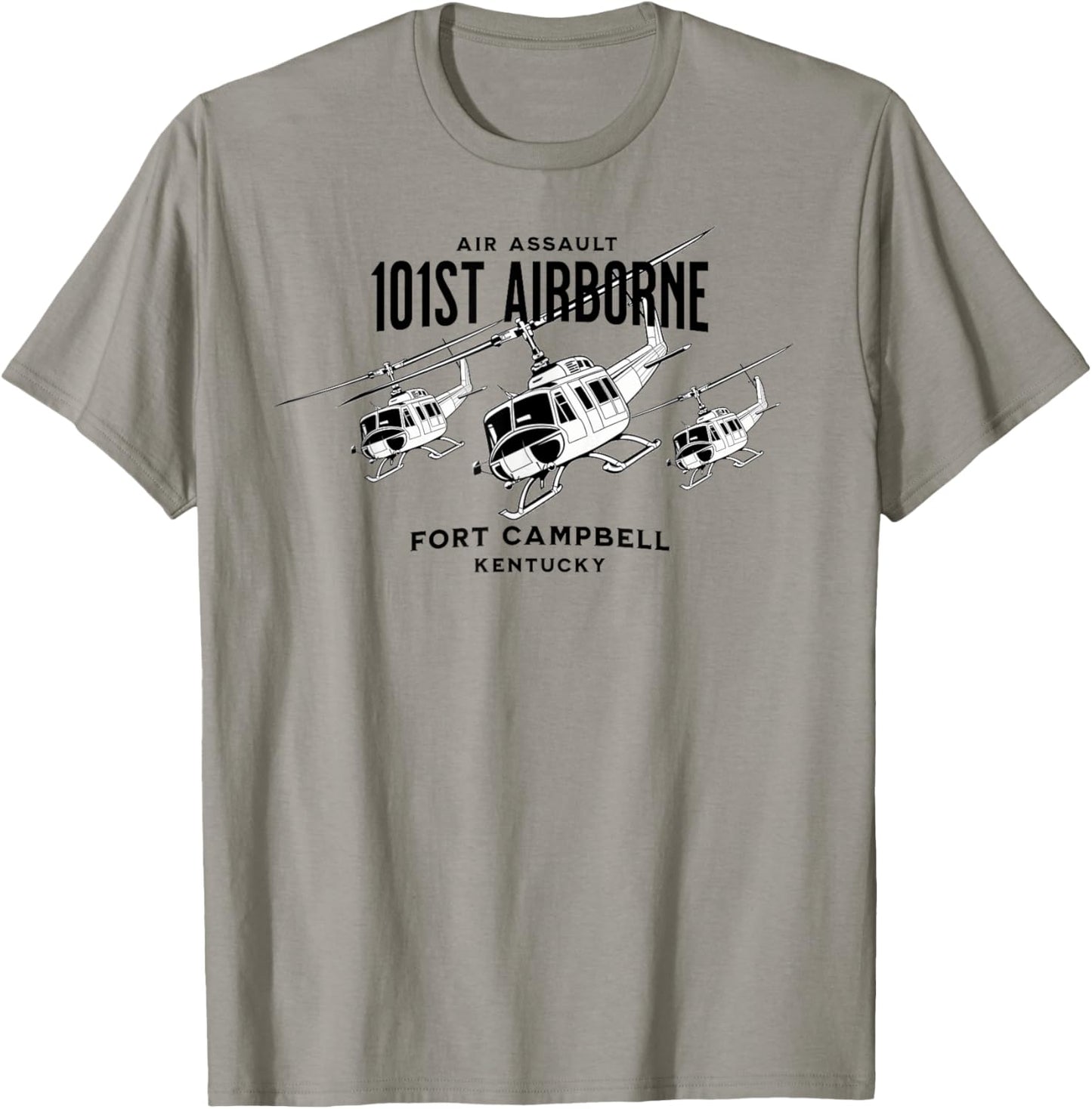 101st Airborne Fort Campbell Kentucky Air Assault Helicopter T-Shirt - T-Shirt | Sand