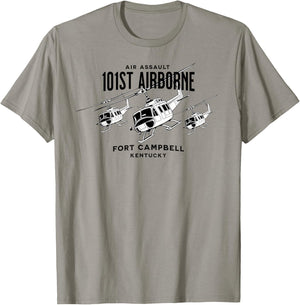 101st Airborne Fort Campbell Kentucky Air Assault Helicopter T-Shirt - T-Shirt | Sand