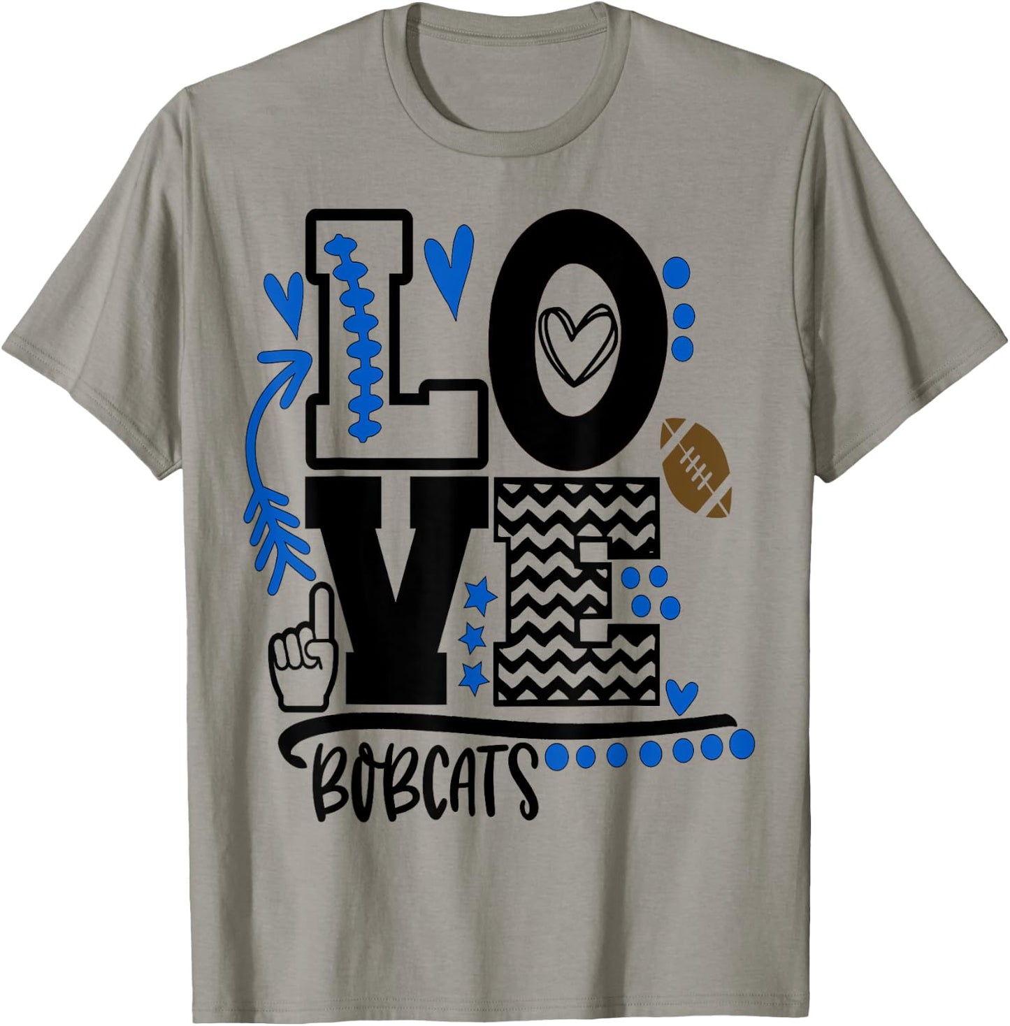 Football, bobcats, shirt, cats, mom, school spirit, t shirt T-Shirt - T-Shirt | Sand