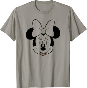 Disney Minnie Mouse Smiley Pretty Face Classic Logo T-Shirt - T-Shirt | Sand