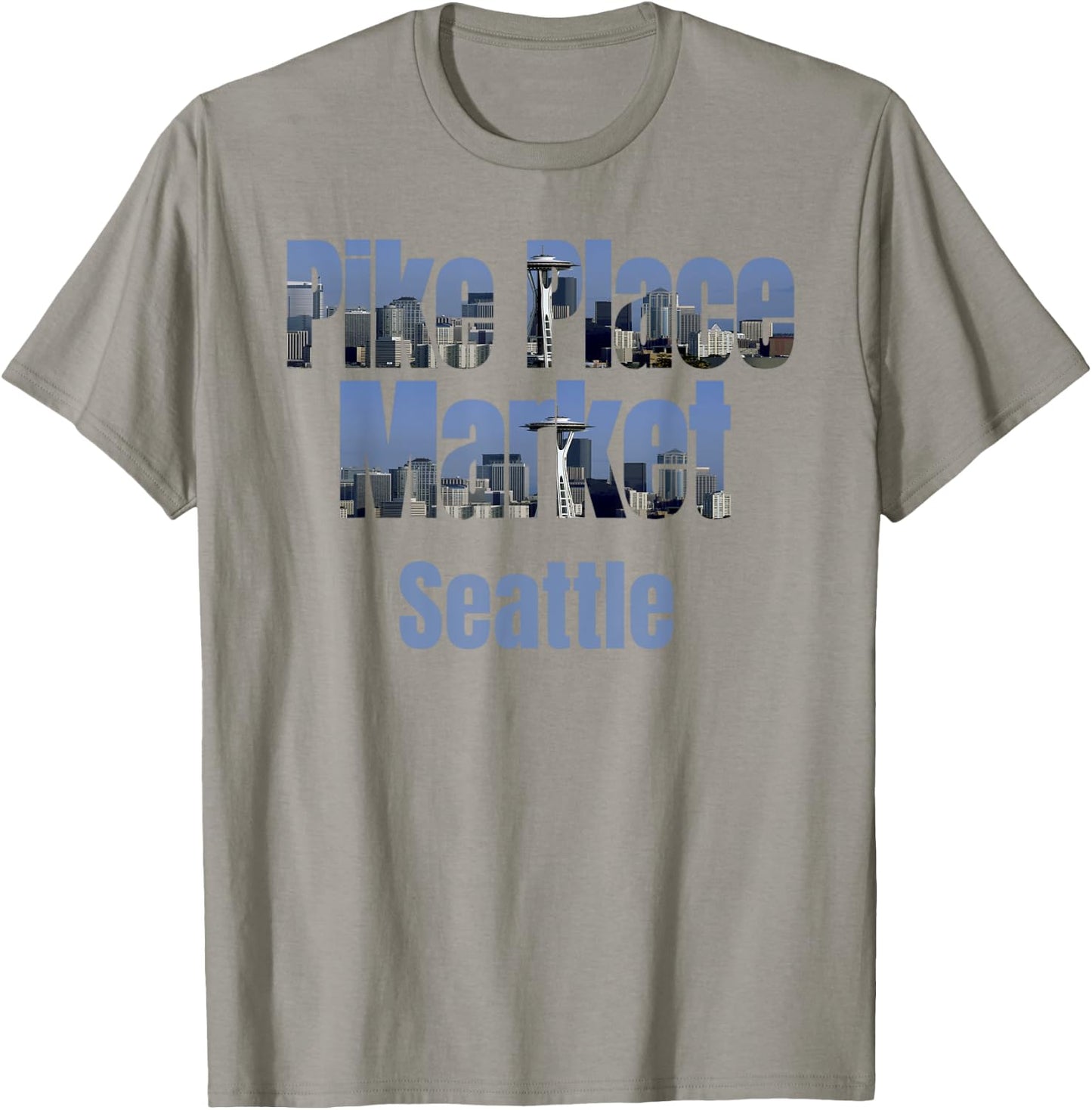 Seattle Skyline, Pike Place Market Neighborhood Shirt T-Shirt - T-Shirt | Sand