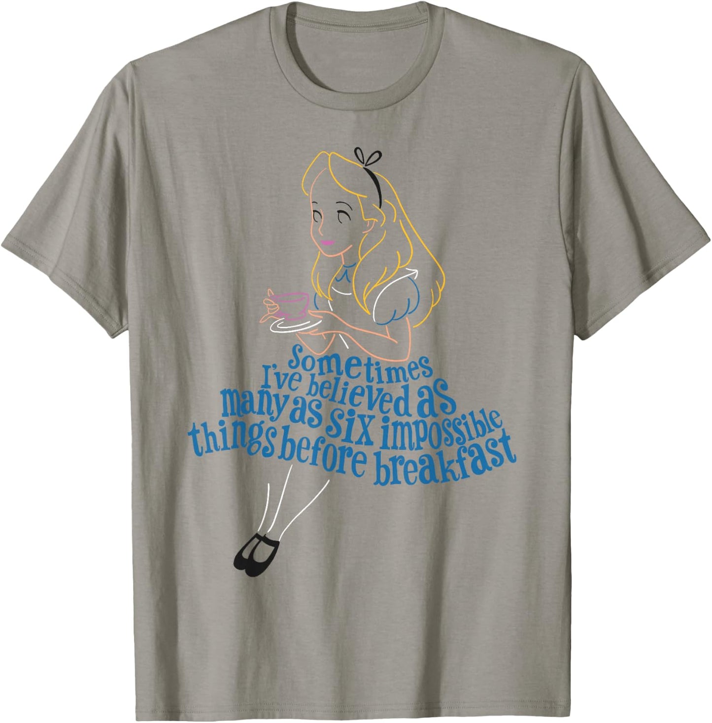 Disney Alice in Wonderland As Many As Six Impossible Things T-Shirt - T-Shirt | Sand