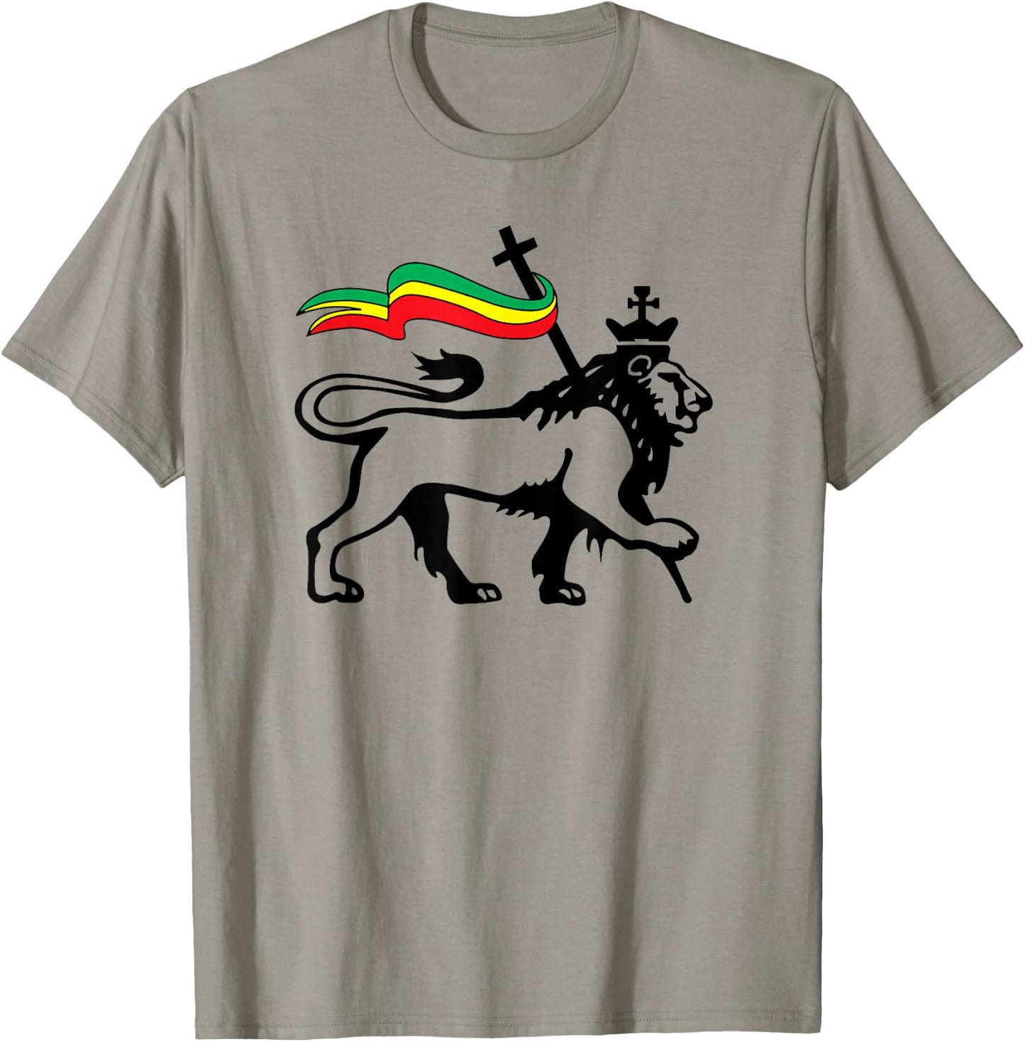 Rasta Lion of Judah Rastafarian Reggae Lion and Christian T-Shirt - T-Shirt | Sand