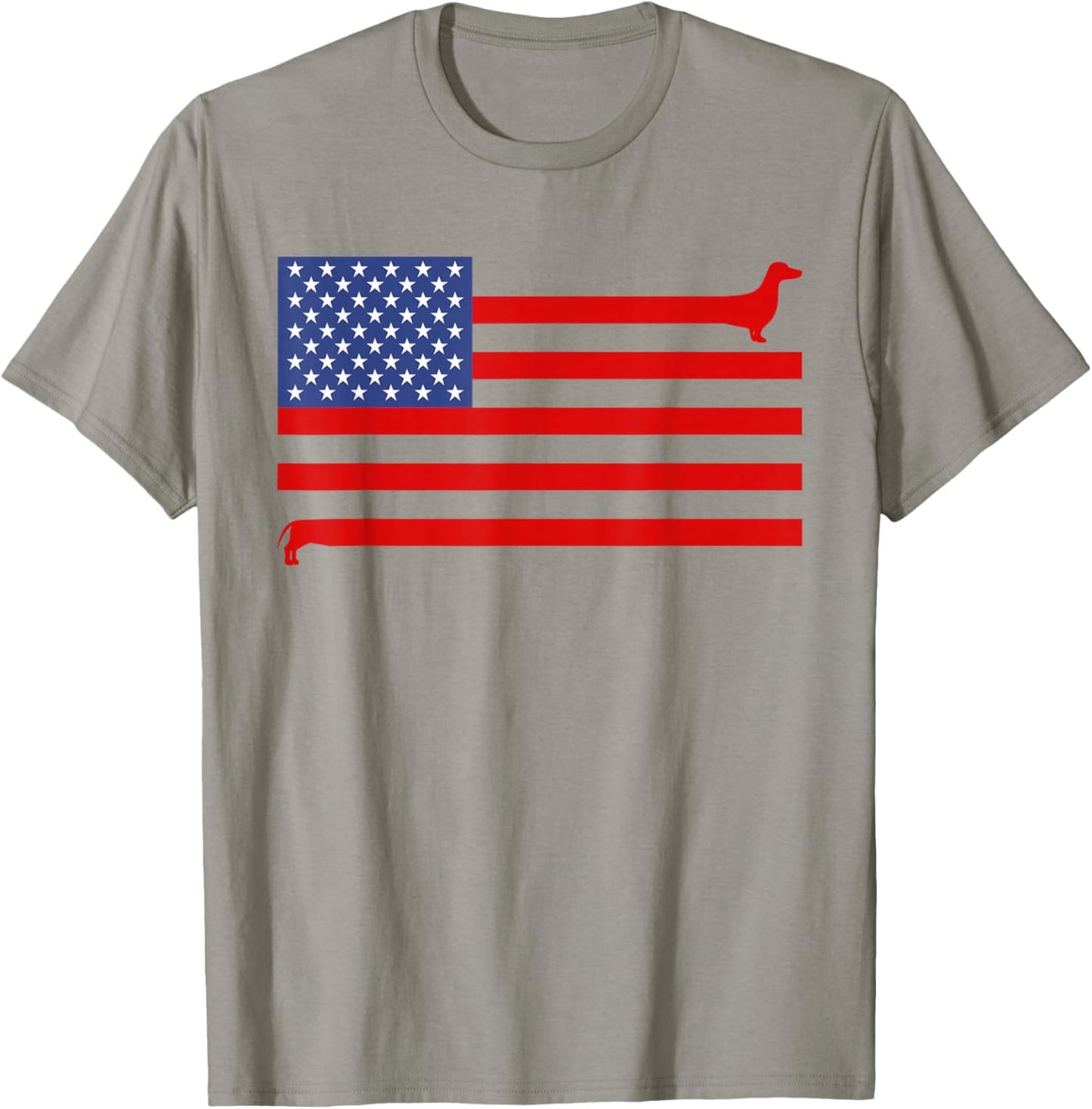 Funny Dachshund USA Flag 4th of July Patriotic Doxie Lover T-Shirt - T-Shirt | Sand