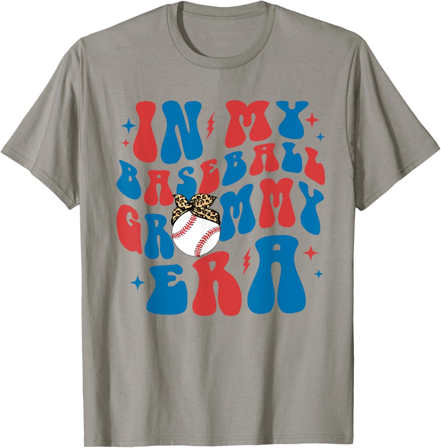 In My Baseball Grammy Era Groovy Cute Mother's Day Leopard T-Shirt - T-Shirt | Sand
