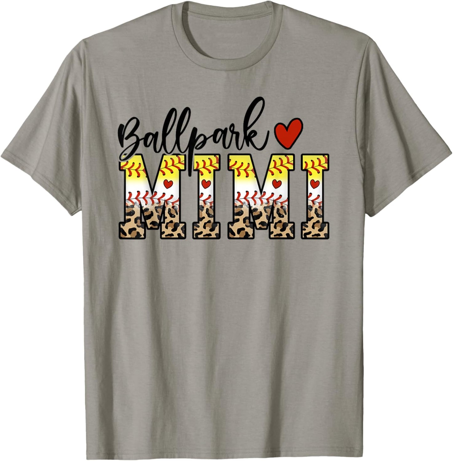 BallPark Mimi Baseball Softball Mom Leopard Mother's Day T-Shirt - T-Shirt | Sand