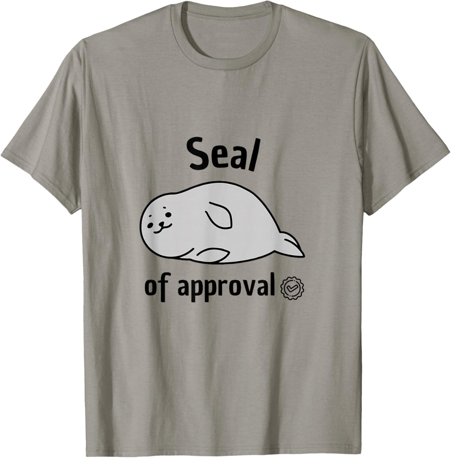 Seal of approval - süße Robbe im Comicstil lustiger Spruch T-Shirt - T-Shirt | Sand