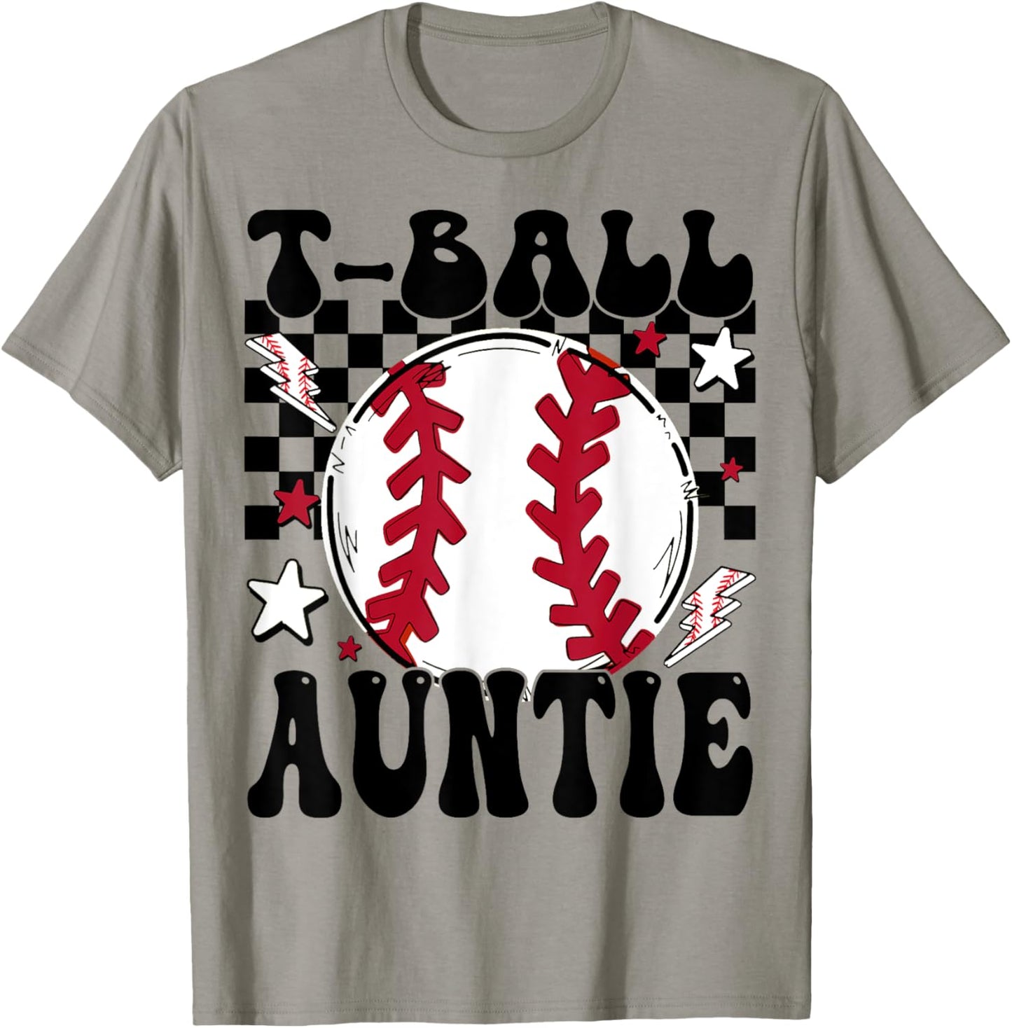 T-Ball Auntie Proud Ball Auntie Groovy Family Matching T-Shirt - T-Shirt | Sand