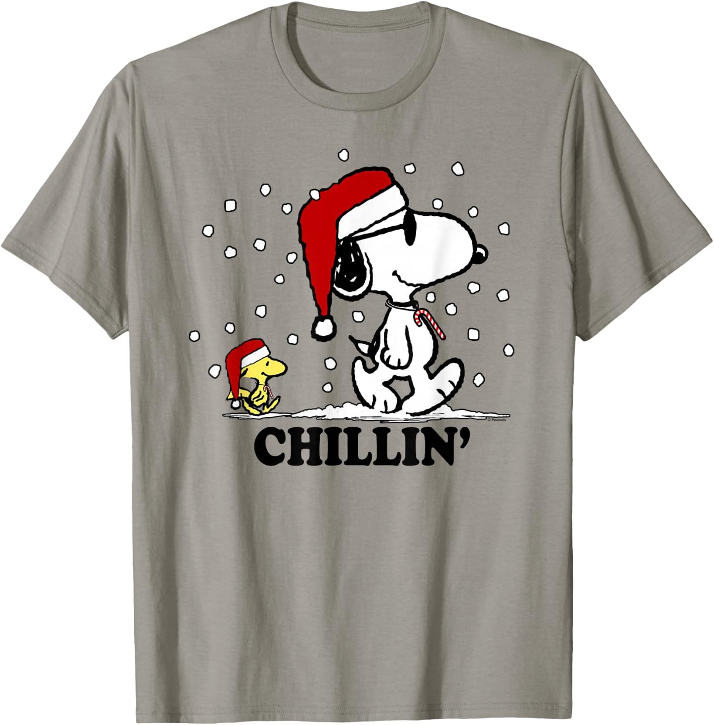 Peanuts Holiday Snoopy Snowfall Chillin' Short Sleeve T-Shirt - T-Shirt | Sand