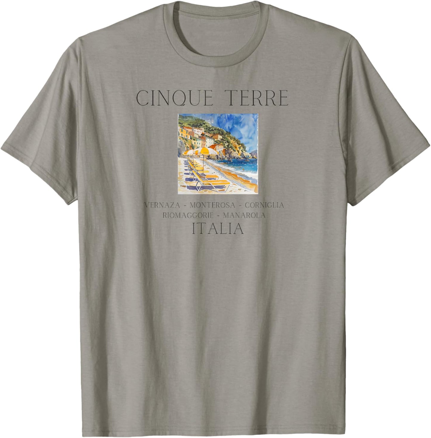 Cinque Terre, Italy Seaside T-Shirt - T-Shirt | Sand