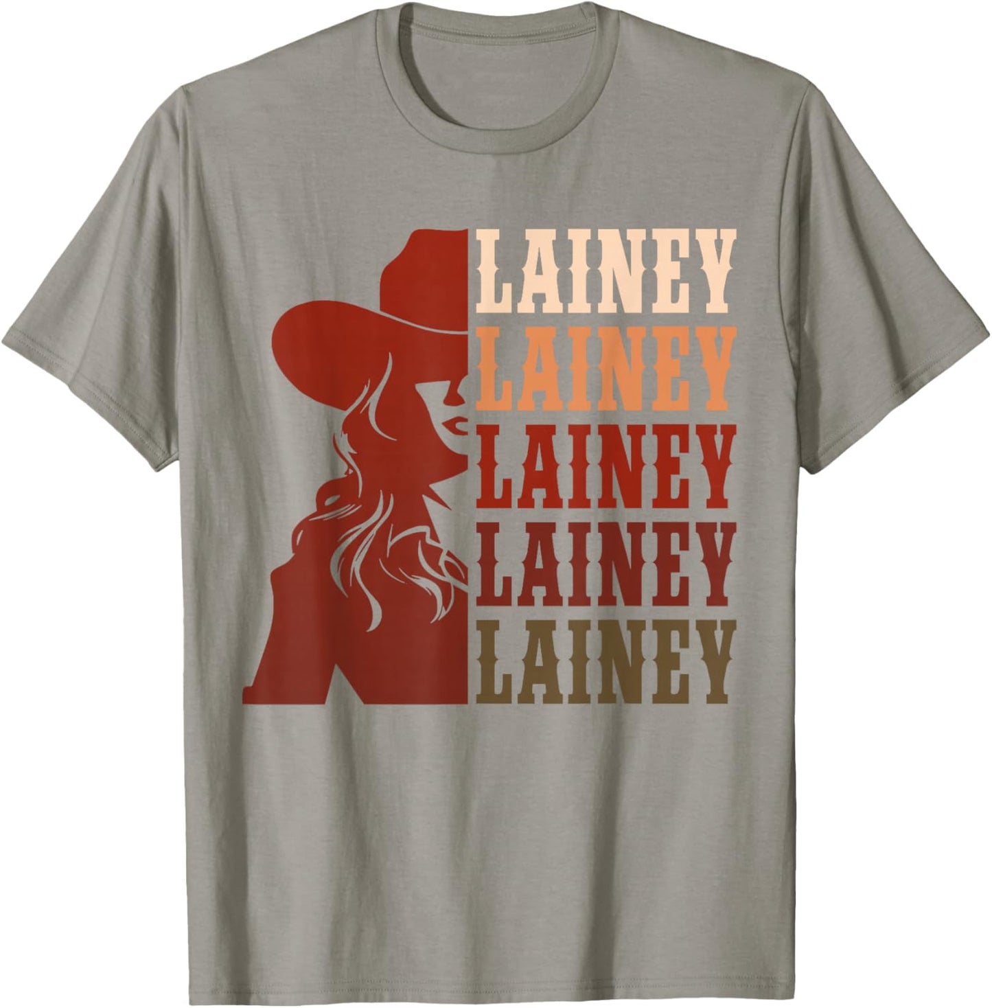 Girl Retro First Name Lainey Personalized Cowgirl Party T-Shirt - T-Shirt | Sand