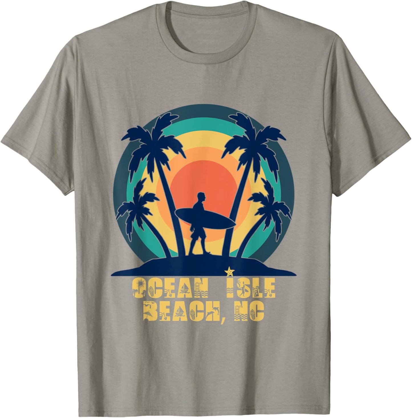 Ocean Isle Beach NC, North Carolina Beach Lover Men Women Kids T-Shirt - T-Shirt | Sand