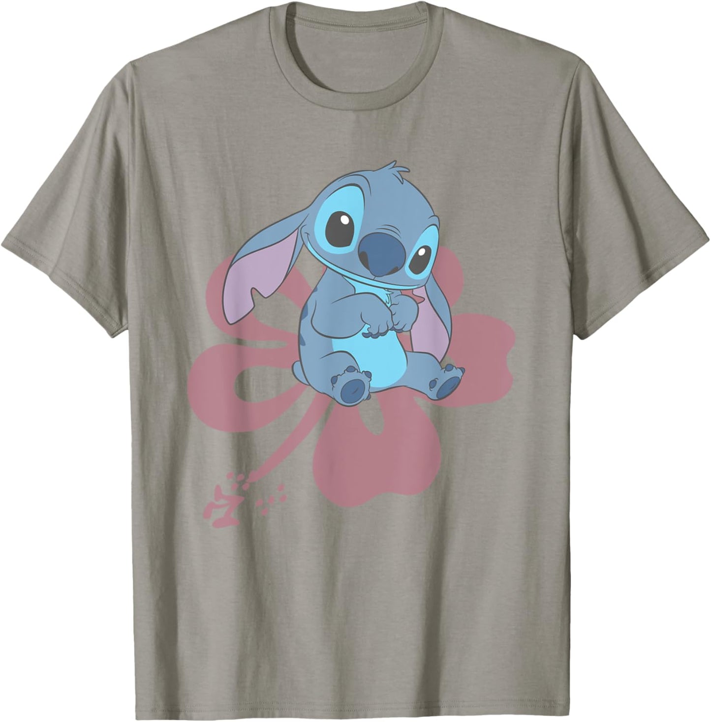 Lilo And Stitch Sitting On Flower T-Shirt - T-Shirt | Sand