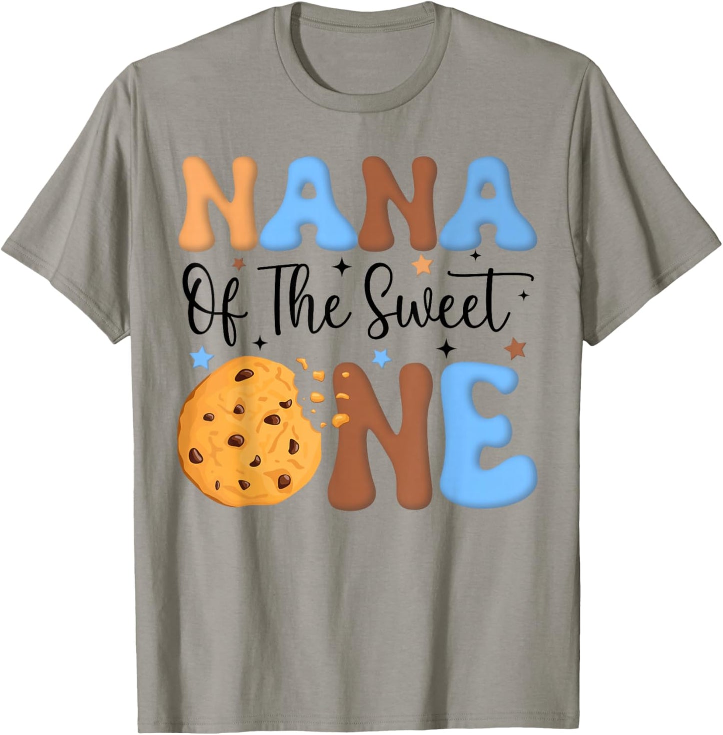 Nana of The Sweet One Cookies & Milk 1st Birthday Family T-Shirt - T-Shirt | Sand