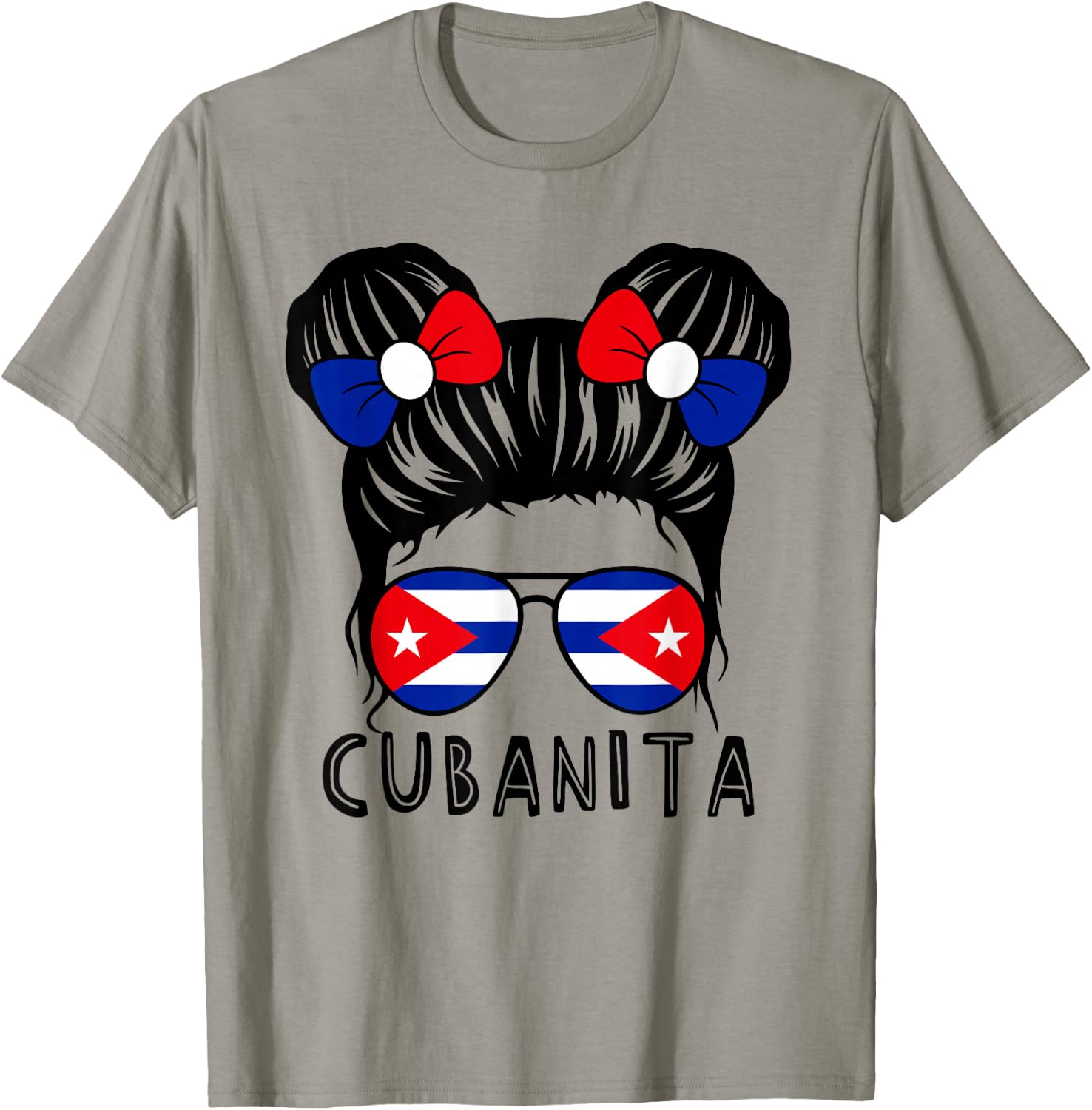 Cubanita Cuban Girl Cuba Flag Mes De La Herencia Hispana T-Shirt - T-Shirt | Sand