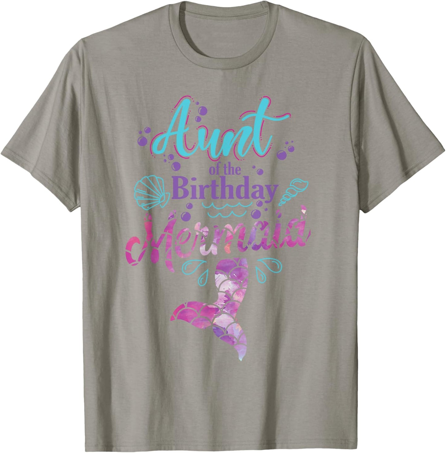 Aunt Of The Birthday Mermaid Birthday Party Mermaid Aunt T-Shirt - T-Shirt | Sand