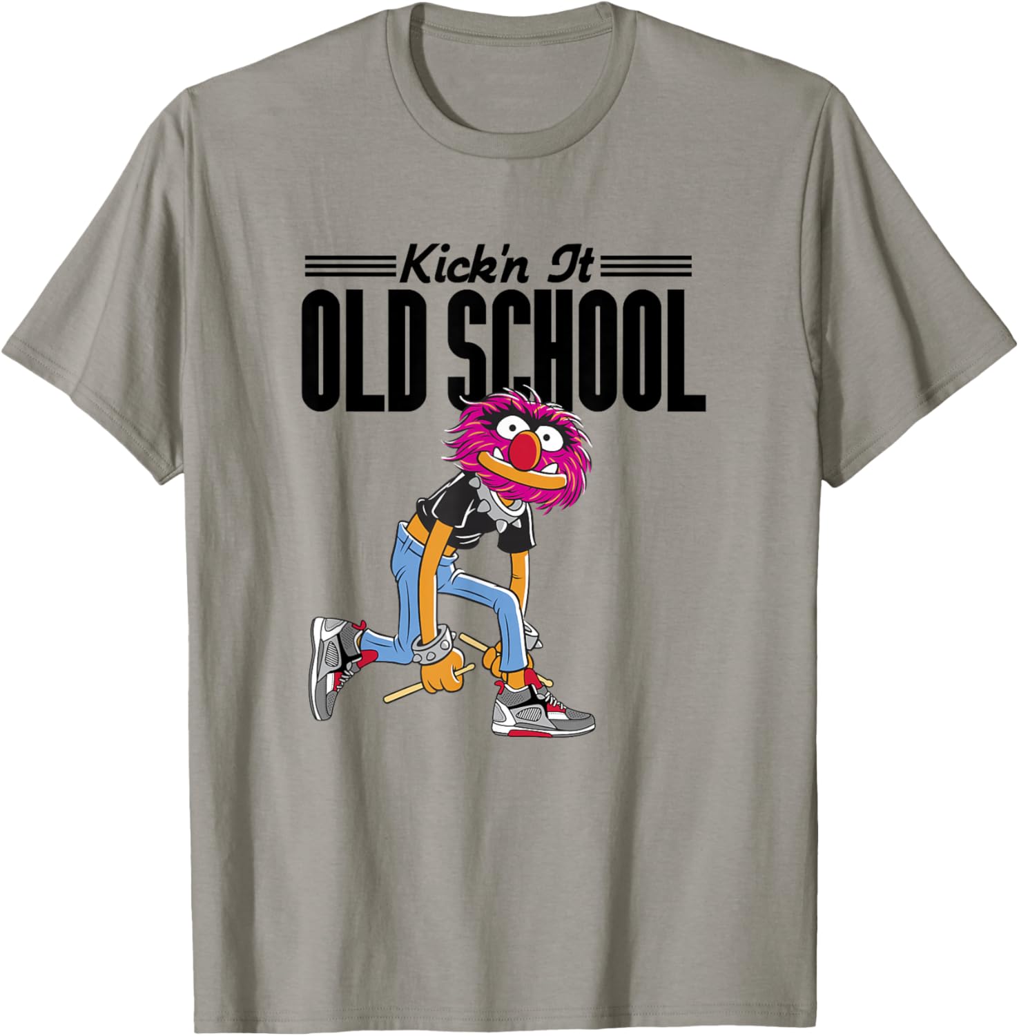 Disney The Muppets Kick'n It Old School Vintage Retro Animal T-Shirt - T-Shirt | Sand