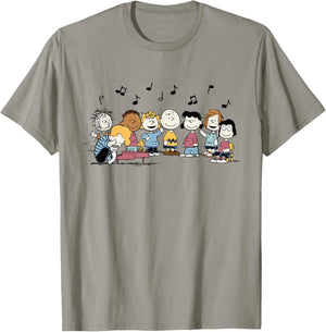 Peanuts - Schroeder Pigpen Franklin Lucy Charlie Sally Music T-Shirt - T-Shirt | Sand