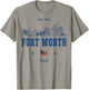 Fort Worth Texas Vintage Skyline T-Shirt - T-Shirt | Sand
