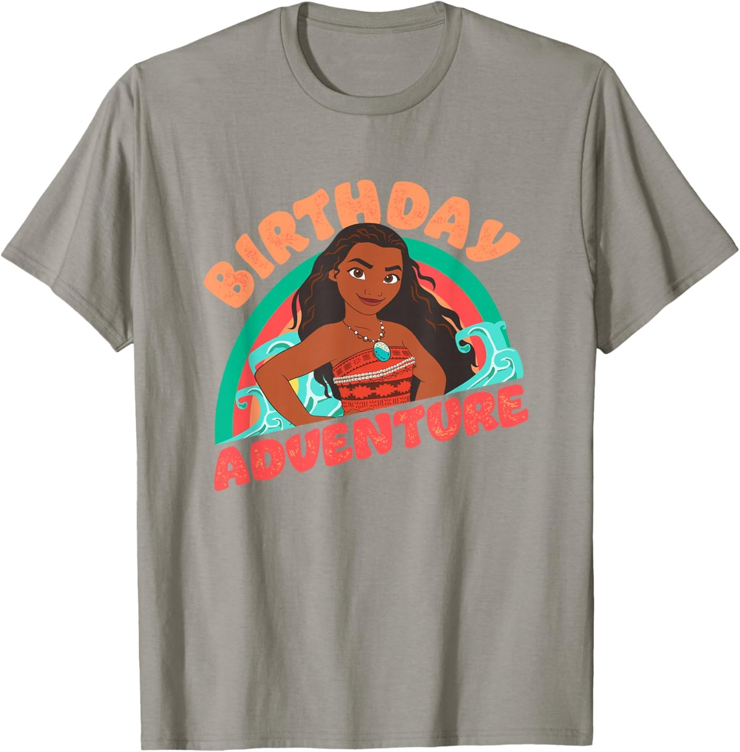 Disney Moana Brave Moana Birthday Adventure Big Chest Logo T-Shirt - T-Shirt | Sand