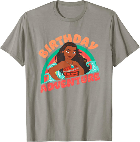 Disney Moana Brave Moana Birthday Adventure Big Chest Logo T-Shirt - T-Shirt | Sand
