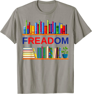 Freadom Anti Ban Books Freedom to Read Book Lover Reading T-Shirt - T-Shirt | Sand