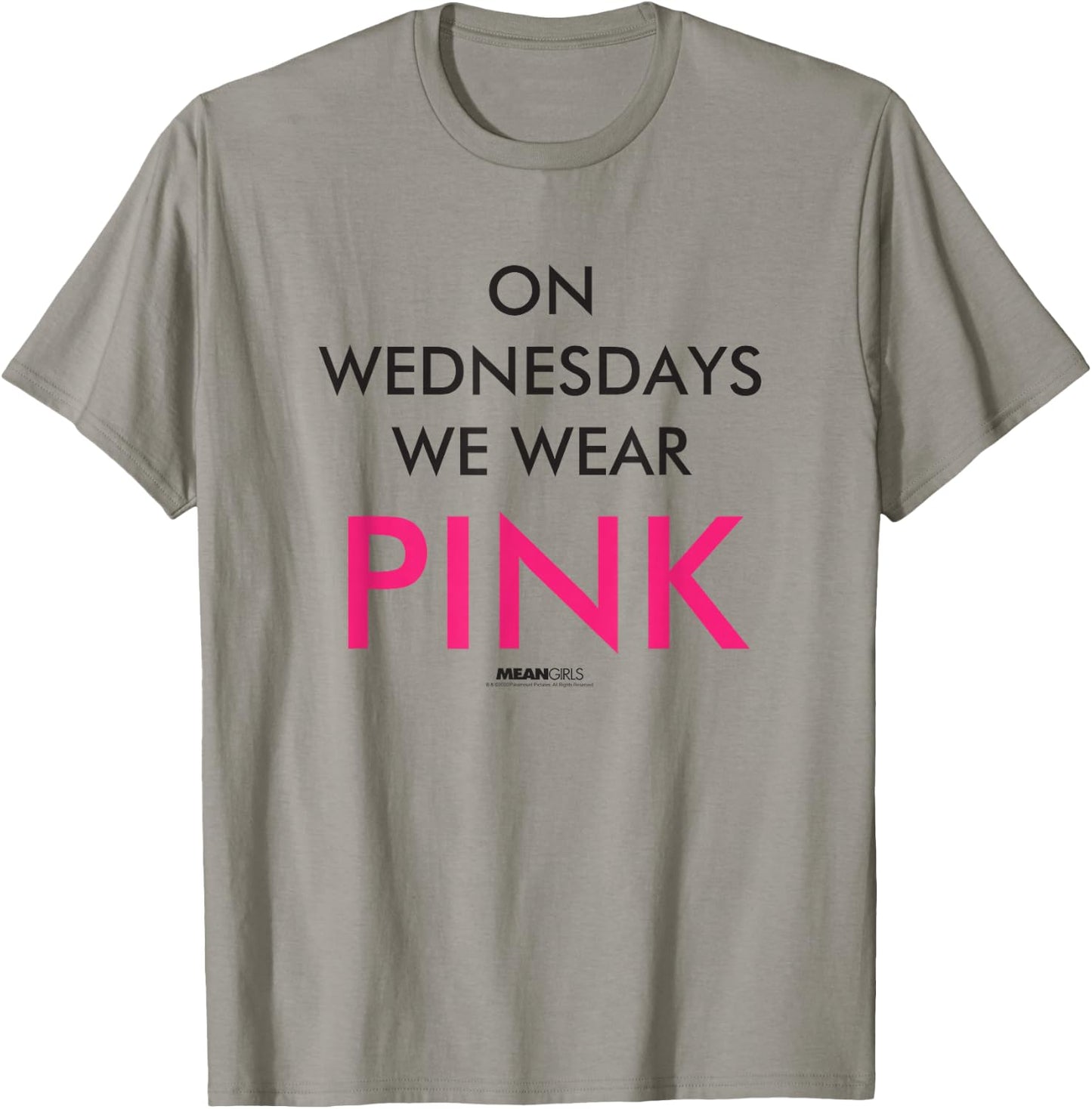 Mean Girls Wednesdays We Wear Pink Text Y2K Movie T-Shirt - T-Shirt | Sand