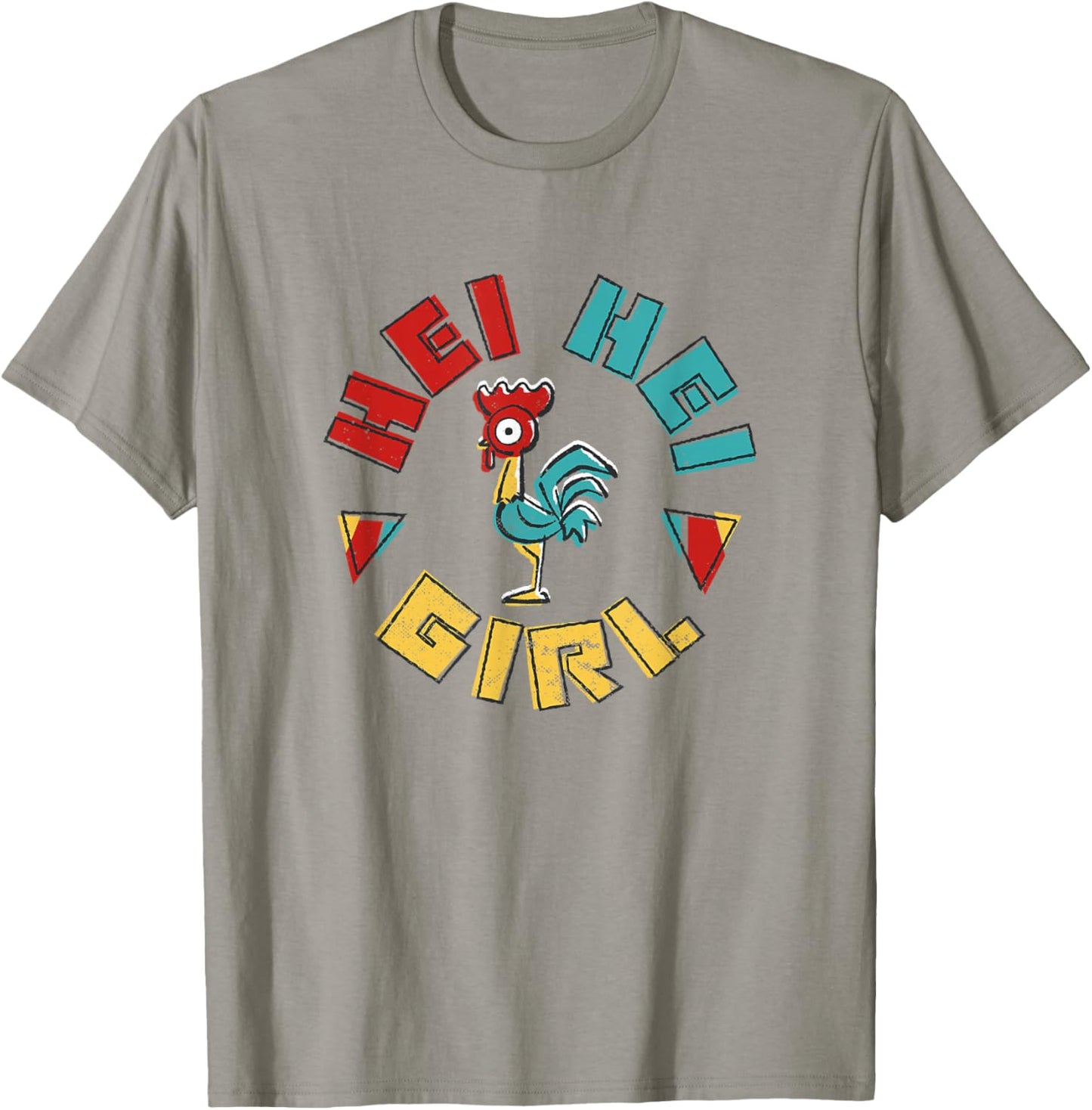 Disney Moana Hei Hei Girl Colorful Frame Big Chest Portrait T-Shirt - T-Shirt | Sand
