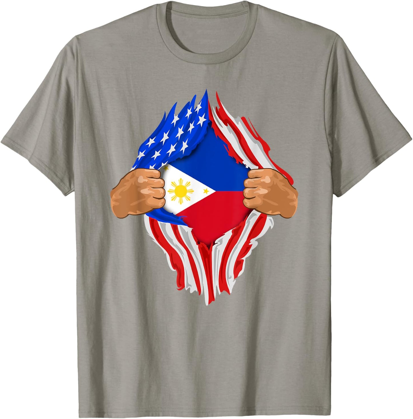 Filipino Blood Inside Me | The Philippines Flag Gift T-Shirt - T-Shirt | Sand