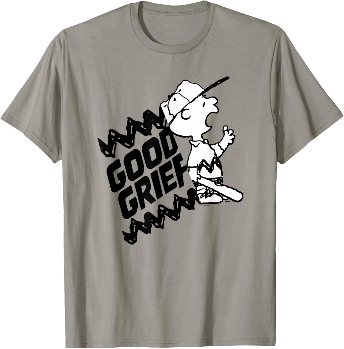 Peanuts - Charlie Brown Good Grief Baseball T-Shirt - T-Shirt | Sand